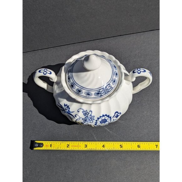 1970's Vintage Blue Nordic collection, J.G. Meakin Lidded Sugar Bowl - Picture 6 of 6